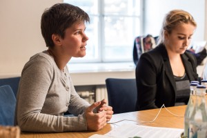 Hanna Gunnarsson (on the left), Left Party member of Lund Local Council. Photo: Thobias Bergström.
