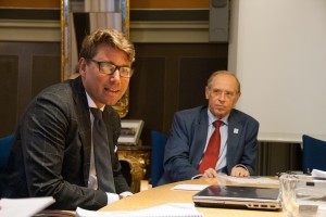 Lars Ljungälv and Per Eriksson after the University Board meeting. Photo Carl-Johan Kullving.