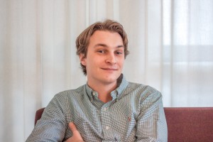 Tim Leffer, who studies practical philosophy. “I check my phone pretty often. It’s hard to not do it, even though I don’t care much what’s on Facebook and such. I have a friend who always leaves his phone at home when he goes to study, he probably gets a lot done.” Photo: Saga Sandin