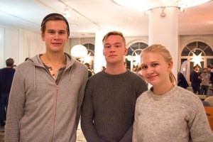 Visitors Edvin Johannesson, Jesper Olsson, and Ellen Erre. Photo: Christina Zhou.