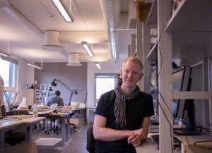 Martin Götberg at the design tables in the LTH A-building. Photo: Xche Balam